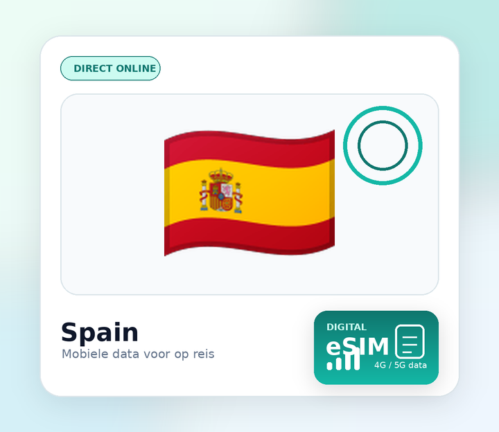 Spanje eSIM – mobiel internet op reis